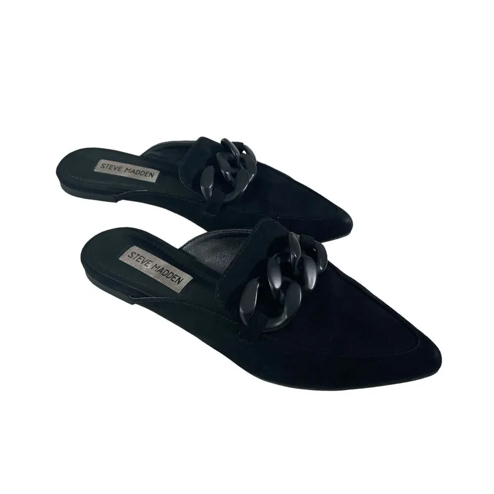Steve Madden Women's Suede Slip On Slides Shoes Finn Model SZ/6M